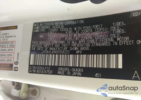 2011 Toyota 4Runner Sr5 V6 from USA, damaged, VIN JTEBU5JRXB5058223